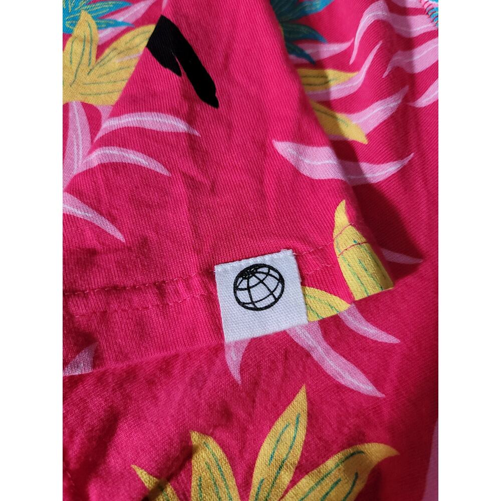 Free Planet Tropical Parrot Pink Short Sleeve Crew Neck Men's Size Medium - Picture 6 of 7